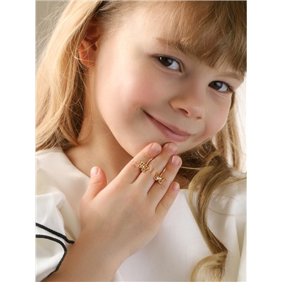 Серьги детские из золочёного серебра на петле с алмазной огранкой - Бабочки 925 пробы ДС-037з