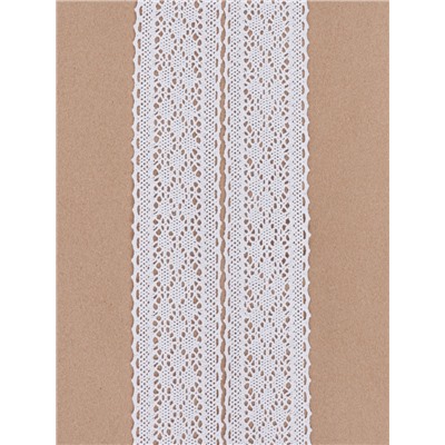 Кружево вязаное, 55 мм, 10±1 м, белое