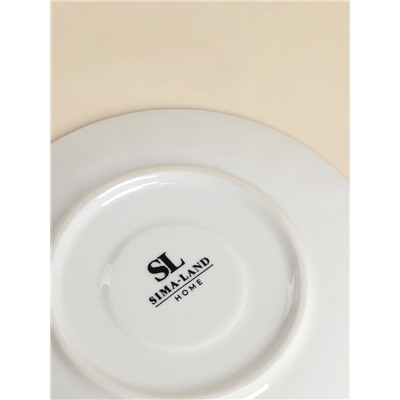 Чайный сервиз SL Home «Гарда», 12 предметов: 6 чашек 200 мл, 6 блюдец d=15 см, белый с золотом