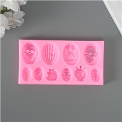 Молд силиконовый «Скелеты и черепа», 10 предметов, 7.2×13.6 см