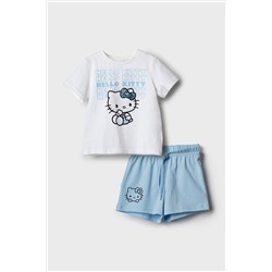 Комплект трикотажный для девочек: фуфайка (футболка), шорты PLAYTODAY, 1240135