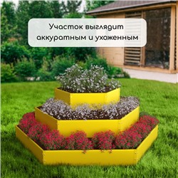 Клумба оцинкованная, 3 яруса, d=60–100–140 см, высота бортика 45 см, жёлтая, Greengo