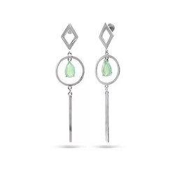 Серьги из серебра лунный камень, Ю-27158р (1)