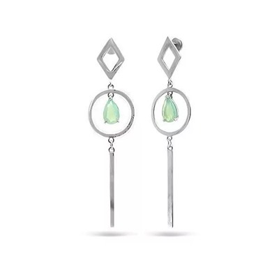 Серьги из серебра лунный камень, Ю-27158р (1)