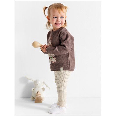 Джемпер вязаный «Крошка Я. Новогодние игрушки», рост 86-92 см, коричневый