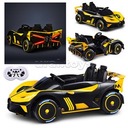 Электромобиль "Турбо" на аккумуляторе, с р/у управлением, в коробке (желтый)