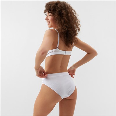 Трусы женские слипы MINAKU рубчик, набор 3 шт., размер 40-42, белые, серые, чёрные