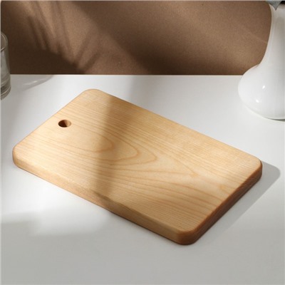 Доска разделочная деревянная c отверстием Adelica, 24×15×1.8 см, покрыта маслом, цельная берёза