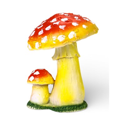 Садовая фигура из полистоуна «Грибы-мухоморы», 17 см