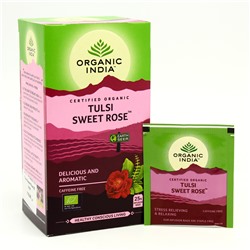 Organic India Tulsi Sweet Rose Tea / Органик Индия чай из сладкой розы и Тулси 25 Чайные пакетики