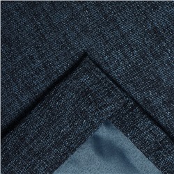 Штора блэкаут портьерная «Этель» Natural, 130×300 см, синяя, рогожка 275 г/м²
