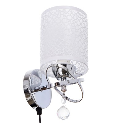 Бра с проводом 2571/1P, E27, 40 Вт, хром, 12×26 см