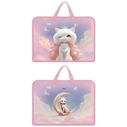 Папка для тетрадей пластиковая А4 на молнии с ручками 340х245х70 мм "ГлаМурр" расшир. дно (094469) 08098 Хатбер