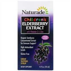 Naturade, Children's Elderberry Extract Syrup with Vitamin C & Zinc, 2 Years and Older, 4.2 fl oz (125 ml)