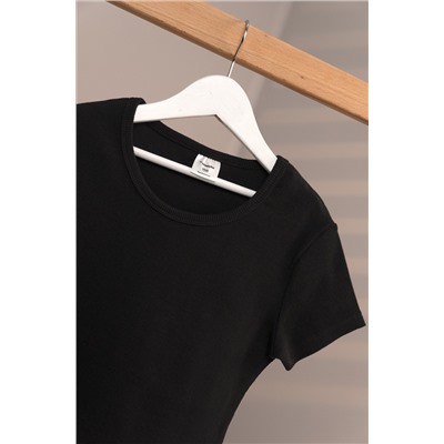 Футболка для девочки в рубчик из рибаны Happyfox