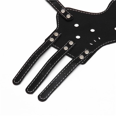 Намордник из прессованной кожи регулируемый, 4 (длина по носу 8.8 см, обхват морды 29-35 см), чёрный