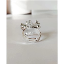 Кольцо с белым серебрением