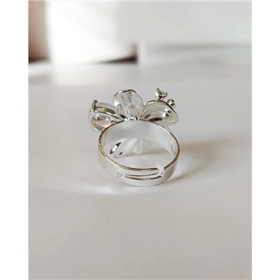 Кольцо с белым серебрением