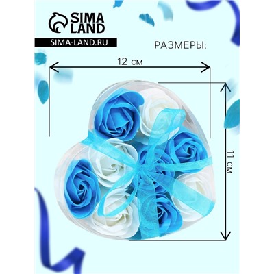 Мыльные розочки, синие и белые, набор 9 шт.