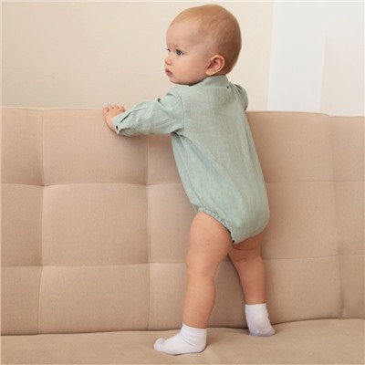 Боди-рубашка для мальчика MINAKU, серо-зелёное, рост 62-68 см