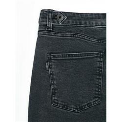 Актуальная коллекция CONTE CON-847 Чёрные джинсы mom с декоративными патами на талии