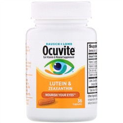 Bausch & Lomb, Ocuvite, Lutein & Zeaxanthin, 36 Capsules