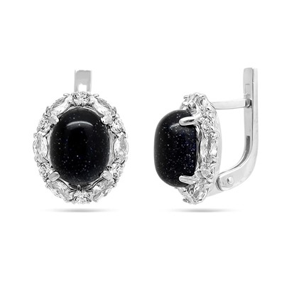 Серьги из серебра авантюрин, С1058