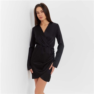 Платье шёлковое мини женское MIST, размер 44, чёрное