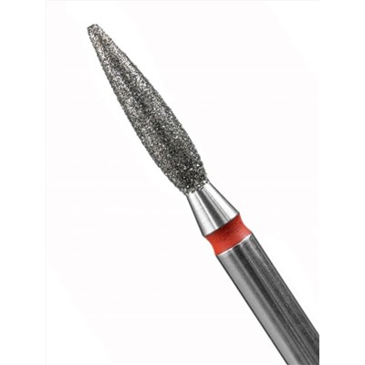 MANITA Фреза алмазная пламя острое удлиненное для аппаратного маникюра 856.104.243.100.023 ФАП-2.3-10М, красная насечка, ø 2,3 мм, 5 шт. 28343