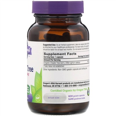 Oregon's Wild Harvest, Chaste Tree, 90 Gelatin Capsules