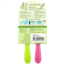 Green Sprouts, Feeding Spoons, 6-12 Months, Pink, 2 Pack