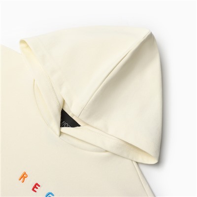 Костюм с вышивкой женский (толстовка, брюки) MIST No regrets, размер 48-50, молочный