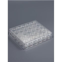 Органайзер для хранения мелочей, 30 баночек, d=2.6×2.8 см, 16.5×13.5×3.5 см, прозрачный
