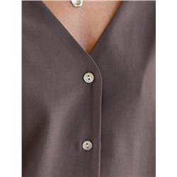 Укороченная блузка с V вырезом из плотного лиоцелла