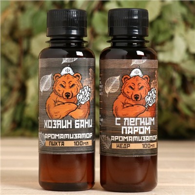Набор ароматизаторов «Хозяин бани», в подарочной коробке, пихта, кедр, 2 шт. по 100 мл