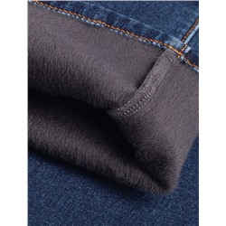 Прямые джинсы из эластичного денима на флисе