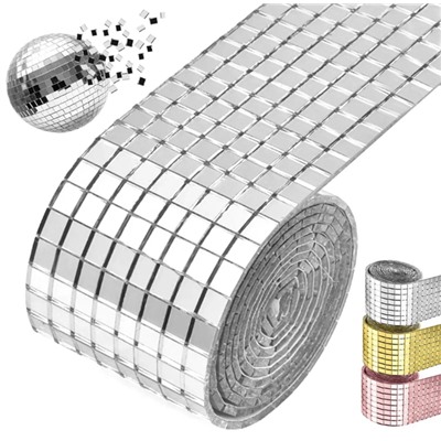 Самоклеящаяся мозаичная плитка, диско-плитка 5x5 мм, квадратная зеркальная мозаичная плитка для украшения  интерьера