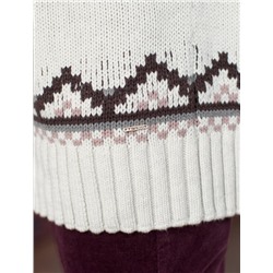 Свитер фактурной вязки из хлопка с акрилом