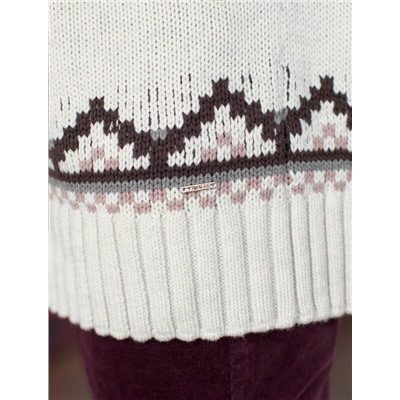 Свитер фактурной вязки из хлопка с акрилом