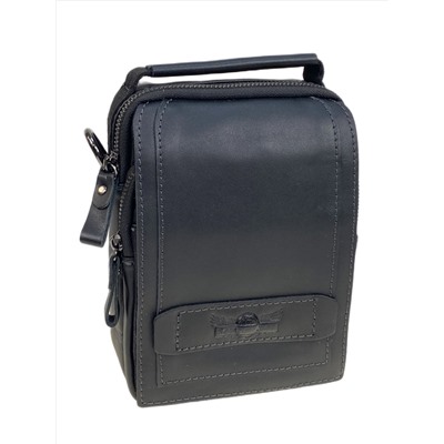 Сумка мужская из натуральной кожи, цвет черный