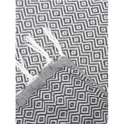 Плед с кисточками «Этель» East, 100×180 см, светло-серый