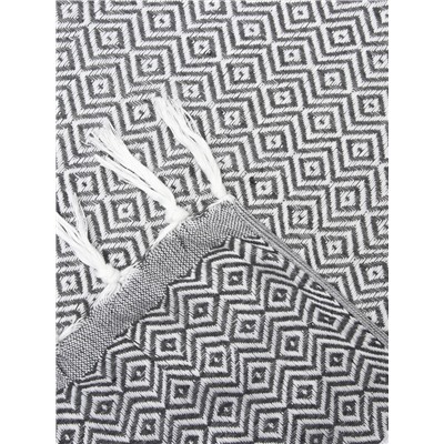 Плед с кисточками «Этель» East, 100×180 см, светло-серый