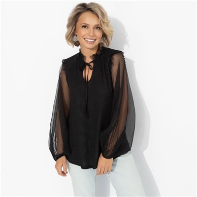 Блуза с акцентными рукавами, Вечная привилегия (блеск)