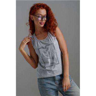 Футболка женская 8419 (Серый (меланж))