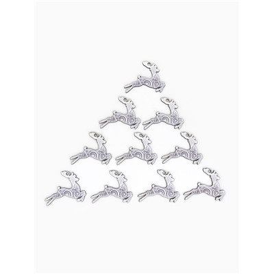 Ёлочная игрушка деревянная «Новый год: олень», набор 10 шт.