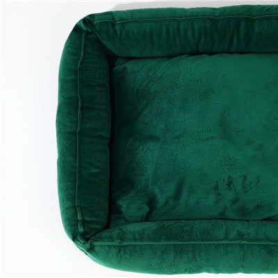 Лежанка для кошек и собак велюровая Pet Lab, 55×50×15 см, изумрудная