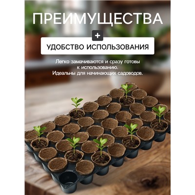 Набор для рассады: торфяной горшок 6 × 6 см, кассета на 40 ячеек, Greengo