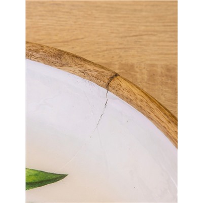 УЦЕНКА Блюдо «Лимоны» дерево манго 25×25×4.5 см