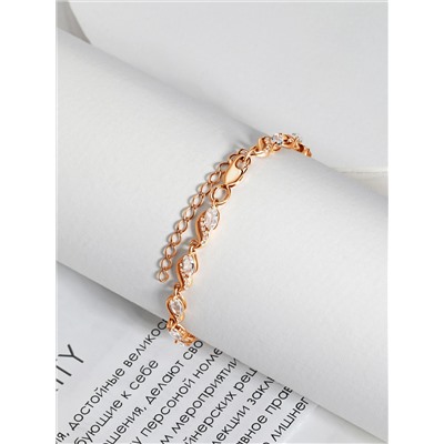 Браслет из золочёного серебра с горным хрусталём и фианитами 5-232з429