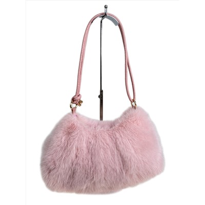 Женская сумка из искусственного меха, цвет розовый